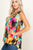 Tie Dye Sleeveless V Neck Swing Tunic Top
