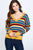 Multi-colored Variegated Striped Knit Sweater