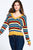 Multi-colored Variegated Striped Knit Sweater
