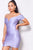 Off Shoulder V Front Gathered Bodycon Mini Dress