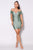 Off Shoulder V Front Gathered Bodycon Mini Dress