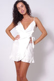 Ruffled Detail Surplus Wrap Dress