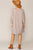 Textured Button Accent Puff Sleeve Side Pockets Shift Dress
