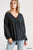 Confetti Detailed Long Puff Sleeve Babydoll Top With Button Front And Raw Hem