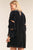 Plus Size Juliet Black Velvet Relaxed Fit Cut-out Detail Layered Long Sleeve Mini Dress