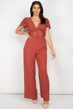 V-neck Lace Jumpsuit