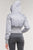 Letter Printed Zip-up Faux Fur Hood Detail Cropped Winter Bomber Jacket