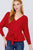 V-neck Wrapped Waist Band Sweater