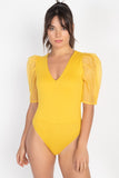 Organza Puff Sleeve Bodysuit