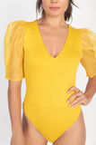Organza Puff Sleeve Bodysuit