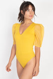 Organza Puff Sleeve Bodysuit