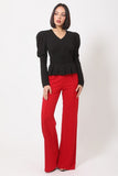 Puff Shoulder Buckle Belt Jacket