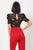 Lace Bodysuit W/front Key Hole Opening Details