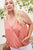 Front Surplice Pleats Back Shirring Solid Cami Top