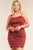 Plus Size Suede Sleeveless Fitted Square Neck Mini Dress