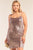 Plus Size Mocha Blush Sleeveless Round Neck Velvet Sequin Fitted Mini Dress