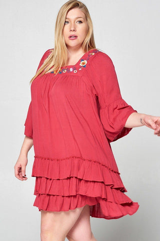 Light Up The Room With This Beautiful Floral Embroidered Shift Dress