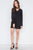 Long Sleeve V-cut Out Solid Mini Dress