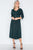 Corduroy 3/4 Sleeve Button Down Midi Dress