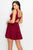V-neck Back Cutout Skater Dress