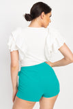Ruffle Tiered Ribbed Top
