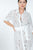 Belted Hi Low Placket Lace Shirt Dress