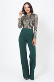 Sophisticated Gold Sequins Bodice Jumpsuit