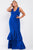 Plus Sleeveless V-neck Front Slip Layered Flare Hem Maxi Mermaid Dress