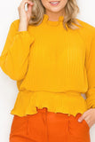 Ruffle Pleats Peplum Top