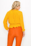 Ruffle Pleats Peplum Top