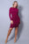 Sexy Long Sleeve Mock Neck Side Or Twist Ruching Dress