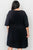 Plus Size Black Tie Sleeve Loose Midi Dress