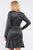 Plus Long Sleeve V-neck Asymmetrical Wrap Flare Hem Belt Detail Oval Rhinestone Buckle Mini Dress