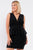 Quilted Glitter Print Sleeveless Bow Gathered Plunging V-neck Flare Hem Fitted Mini Dress