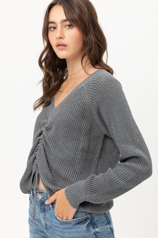 Long Sleeves, Tied Up, Ruched Detail