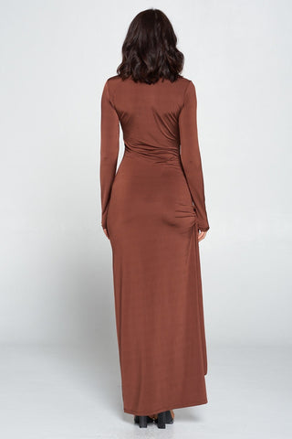 Side Tie Long Sleeve Dress