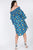 Puffy Ruffle Sleeve Smocking Off Shoulder Print Midi Dress