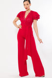Deep V Crochet Lace Jumpsuit