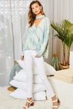 Chocker Neck Surplice Hi-lo Tie-dye Top