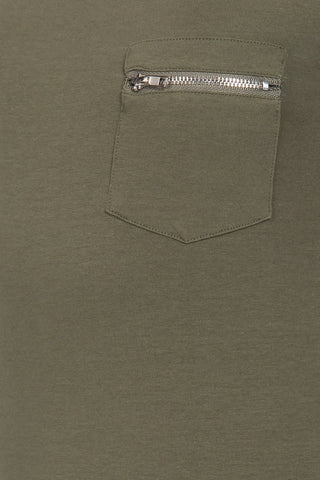 Short Slv Top W/zipper Pocket
