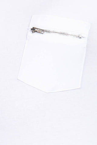 Short Slv Top W/zipper Pocket