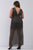 Plus Black & Gold V-neck Sleeveless Pleated Fabric Maxi Dress
