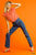 Panel Straight Cut Denim Jeans With Pockets
