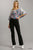 Panel Straight Cut Denim Jeans With Pockets
