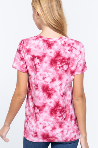 Short Slv Tie-dye Cotton Jersey Top