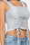 Adjustable Front Ruched With String Square Neck Crop Tops