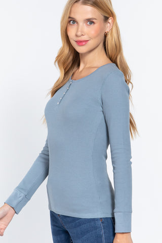 Long Slv Scoop Neck Thermal Top