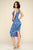 Multi-color Marble Print Midi Dress, Ruched, Small Slit
