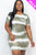 Plus Size Stripe Tie-dye Printed Midi Dress