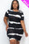 Plus Size Stripe Tie-dye Printed Midi Dress